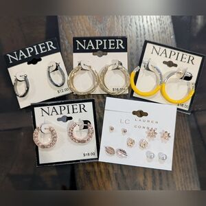 LC Lauren Conrad Gold and Pink Earring Set